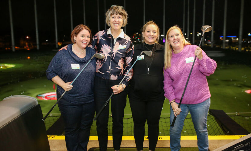 Group photo from the Topgolf Gobbler event