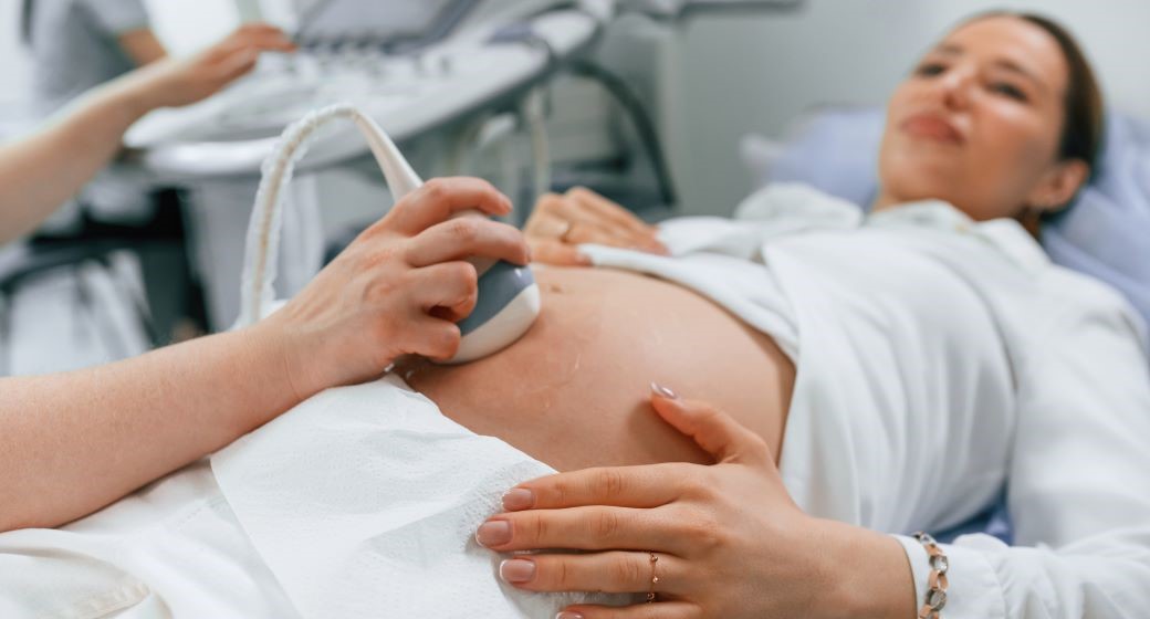 Pregnant woman getting an ultrasound