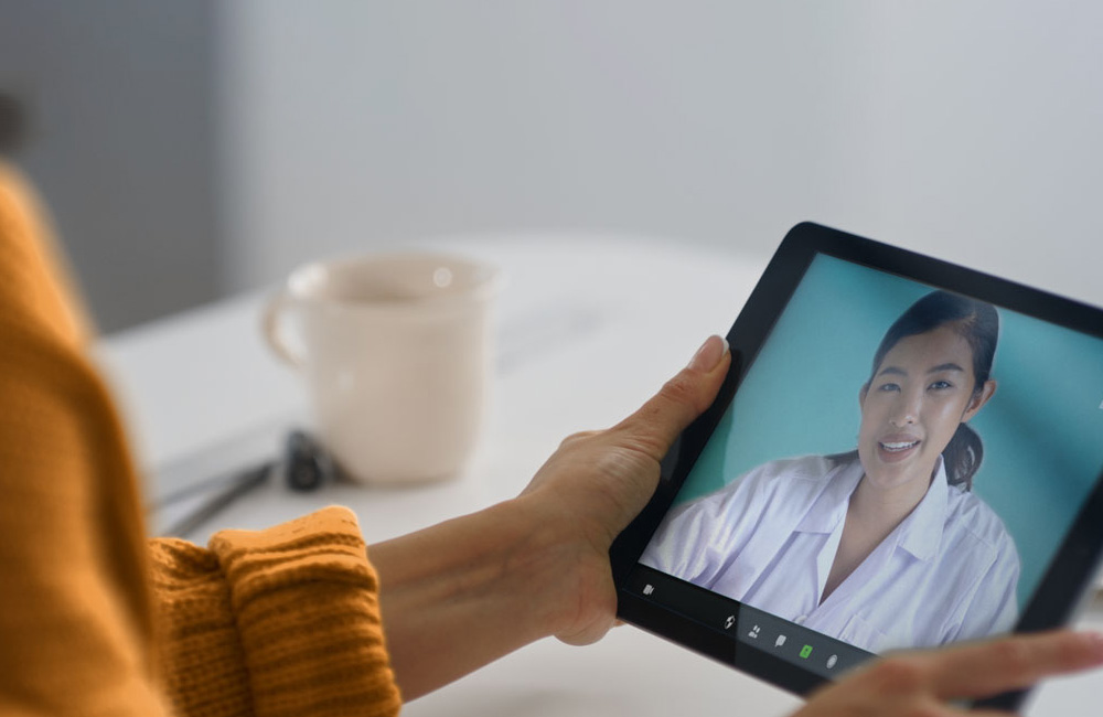 Patient doing a telehealth visit