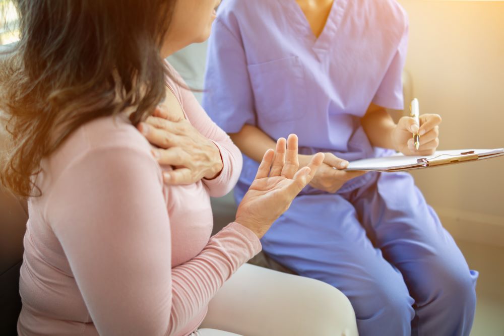 Woman talking to provider