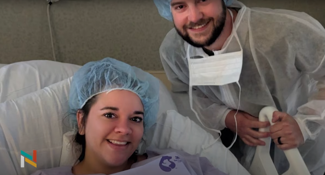 Couple in delivery room