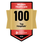Modern Healthcare 100 Top Hospitals. Powered by Premier. 2026 award logo
