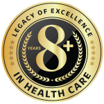 Legacy 8+; Legacy of Excellence in Health Care badge